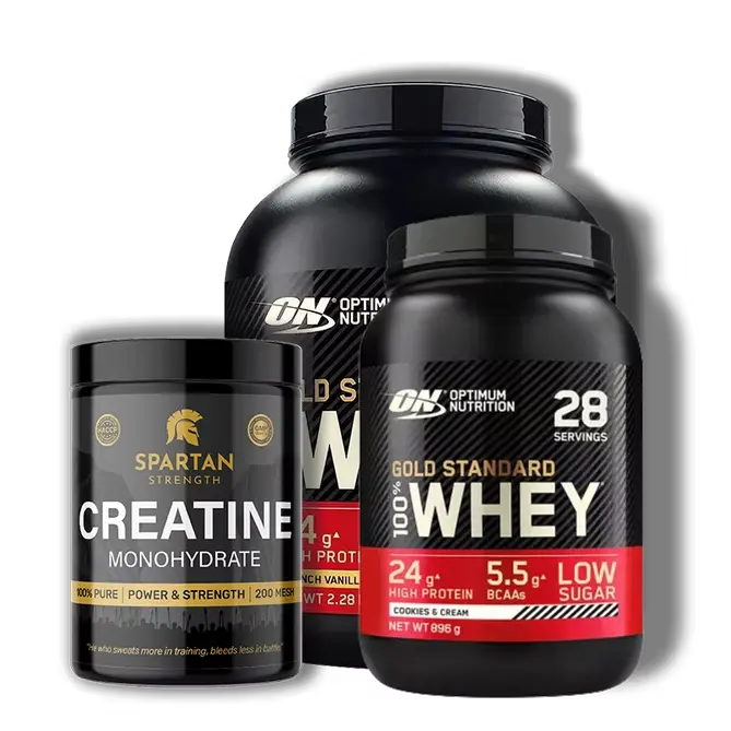 Spartan Strength | Creatine Monohydrate & ON | Gold Standard 100% Whey (Pack)